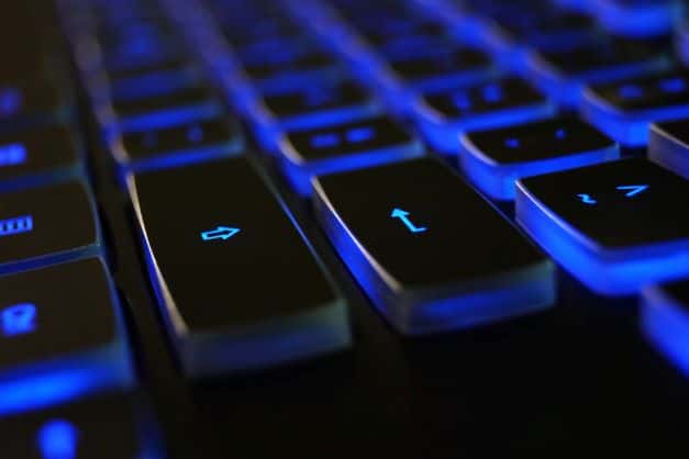 keyboard lit up blue