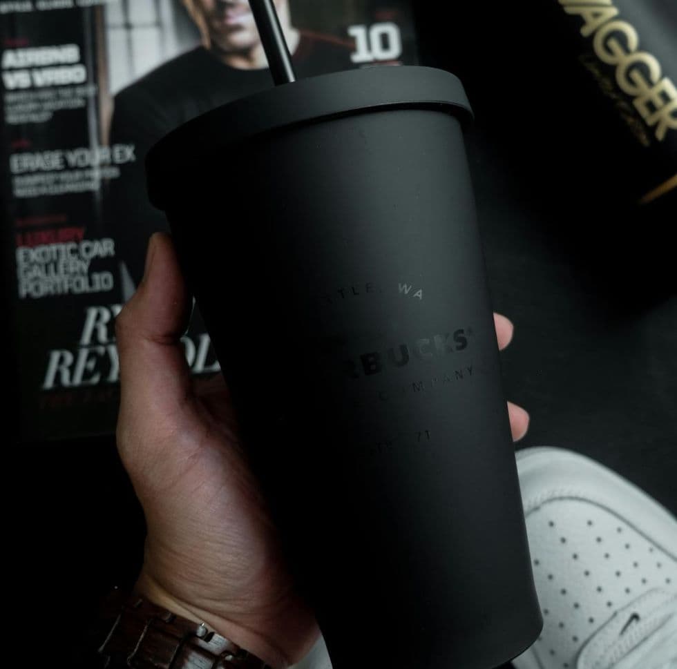 black starbucks tumbler for how to start a shopify store